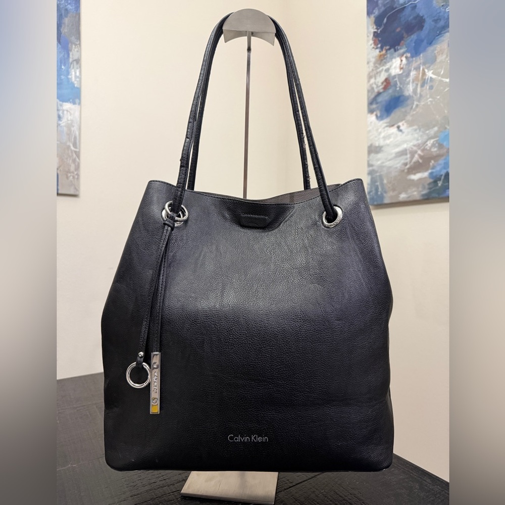 Calvin Klein Black Leather Tote Bag